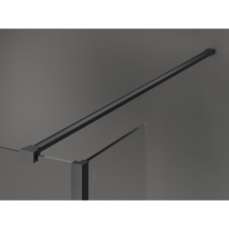 Mexen Kioto Sprchová zástěna 110 x 40 cm, černý rám, kartáčovaná pistolově šedá - 800-110-212-66-70-040