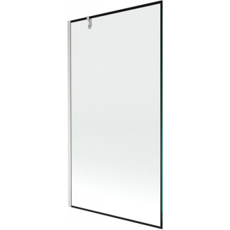 Vanová zástěna Mexen Next s jedním křídlem 100 x 150 cm, černý rám, kartáčovaný nikl - 895-100-000-00-70-97