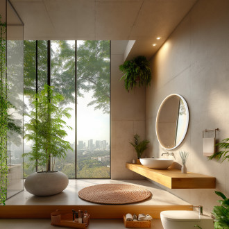 Bílé LED zrcadlo pr. 900 se dvěma dotykovými senzory