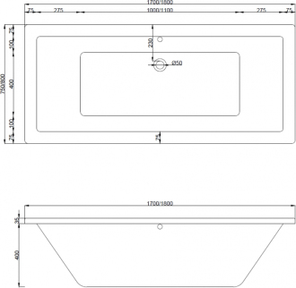 MEXEN CUBE vana 170x80 55051708000