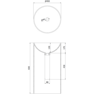 Volně stojící umyvadlo Mexen Ajax-01 z konglomerátu 45 x 45 cm, matná bílá - 26504500