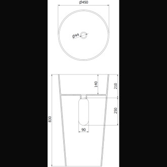 Volně stojící umyvadlo Mexen Onyx-01 z konglomerátu 45 x 45 cm, matná bílá - 26524500