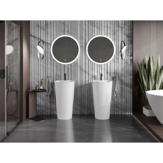 Volně stojící umyvadlo Mexen Onyx-02 z konglomerátu 45 x 45 cm, matná bílá - 26544500