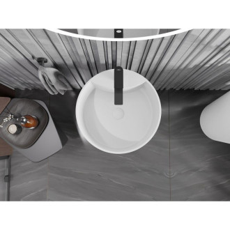 Volně stojící umyvadlo Mexen Onyx-02 z konglomerátu 45 x 45 cm, matná bílá - 26544500