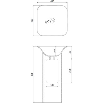 Volně stojící umyvadlo Mexen Ria z konglomerátu 45 x 45 cm, matně bílá - 26584500