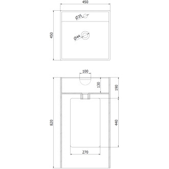 Volně stojící umyvadlo Mexen Belen z konglomerátu 45 x 45 cm, matně bílá - 26604500