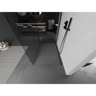 Mexen Kioto Sprchová zástěna 100 x 85 cm, průhledná, černá - 800-100-212-70-00-085