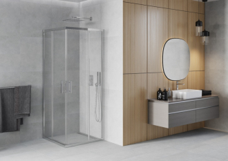 MEXEN RIO sprchový kout čtverec 90x90x190 cm 5mm chrom-čiré 860-090-090-01-00