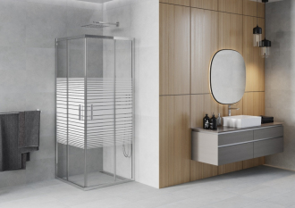 MEXEN RIO sprchový kout čtverec 70x70x190 cm 5mm chrom-pásy 860-070-070-01-20
