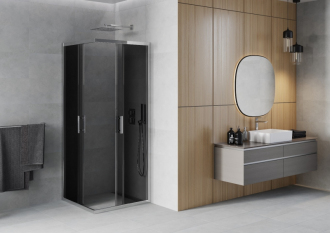 MEXEN RIO sprchový kout čtverec 90x90x190 cm 5mm chrom-kouřové 860-090-090-01-40