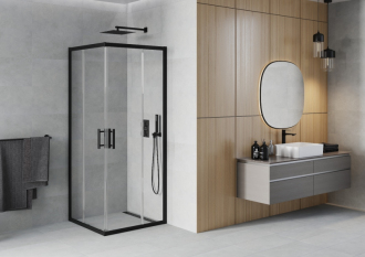 MEXEN RIO sprchový kout čtverec 70x70x190 cm 5mm černá-čiré 860-070-070-70-00