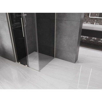 Posuvný sprchový kout Mexen Velar 90 x 90 cm, grafit, kartáčovaný nikl - 871-090-090-41-97