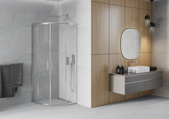 MEXEN RIO sprchový kout čtvrtkruh 70x70x190 cm 5mm chrom-čiré 863-070-070-01-00