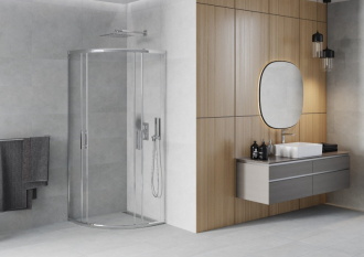 MEXEN RIO sprchový kout čtvrtkruh 70x70x190 cm 5mm chrom-čiré 863-070-070-01-00