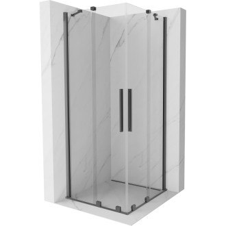 Mexen Velar Duo posuvný sprchový kout 80 x 80 cm, průhledný, stříbrná metalíza - 871-080-080-02-95