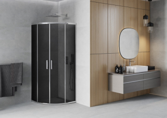 MEXEN RIO sprchový kout čtvrtkruh 90x90x190 cm 5mm chrom-kouřové 863-090-090-01-40