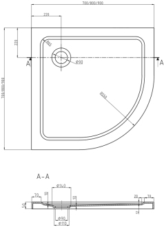 MEXEN Sprchová vanička  90x90 bílá, 41109090