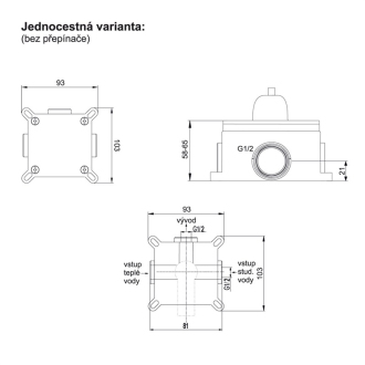 Mereo Mbox jednocestné podomítkové těleso M-CBE60101B