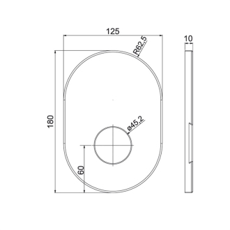 Mereo Kryt oválný pro podomítkovou baterii bez přepínače, 180x125 mm M-CB415O
