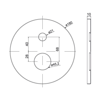 Mereo Kryt kulatý  pro podomítkovou baterii s přepínačem, ? 180 mm M-CB415RS