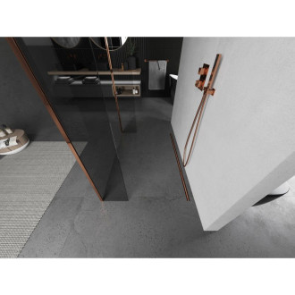 Volně stojící sprchová zástěna Mexen Kioto 150 x 30 x 30 cm, průhledná, růžové zlato - 800-150-030-222-60-00-030