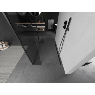 Volně stojící sprchová zástěna Mexen Kioto 100 x 30 x 30 cm, průhledná, černá - 800-100-030-222-70-00-030