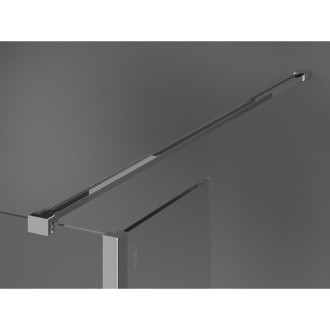 Volně stojící sprchová zástěna Mexen Kioto 90 x 30 x 30 cm, černý rám, chrom - 800-090-030-222-01-70-030