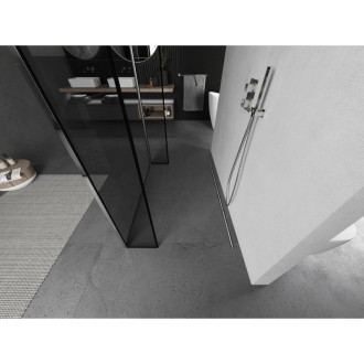 Volně stojící sprchová zástěna Mexen Kioto 120 x 30 x 30 cm, černý rám, chrom - 800-120-030-222-01-70-030