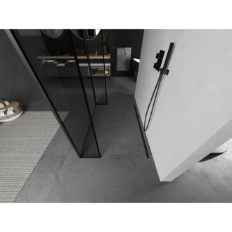 Mexen Kioto volně stojící sprchová zástěna 110 x 30 x 30 cm, černý rám, černá - 800-110-030-222-70-70-030