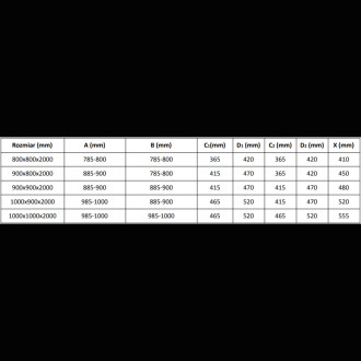 Mexen Velar Duo posuvný sprchový kout 100 x 90 cm, matná, zlatá - 871-100-090-32-50