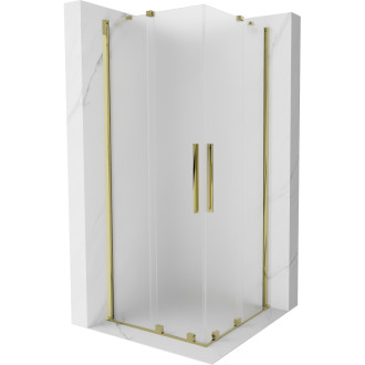 Mexen Velar Duo posuvný sprchový kout 100 x 100 cm, matná, zlatá - 871-100-100-32-50