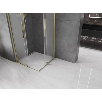 Mexen Velar Duo posuvný sprchový kout 100 x 100 cm, matná, zlatá - 871-100-100-32-50