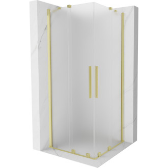 Mexen Velar Duo posuvný sprchový kout 80 x 80 cm, matná, kartáčované zlato - 871-080-080-32-55