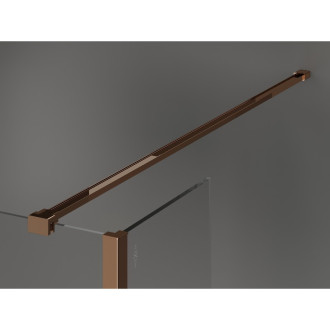 Mexen Kioto Sprchová zástěna 90 x 70 x 30 cm, průhledná, růžové zlato - 800-090-070-221-60-00-030