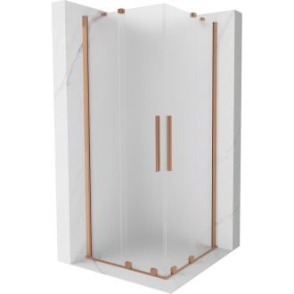 Mexen Velar Duo posuvný sprchový kout 80 x 80 cm, matná, kartáčovaná měď - 871-080-080-32-65