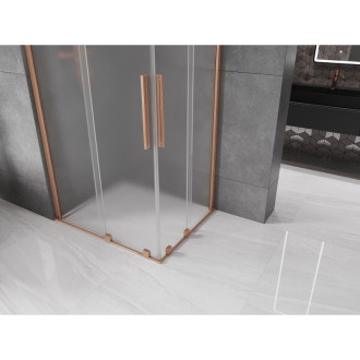 Mexen Velar Duo posuvný sprchový kout 100 x 90 cm, matná, kartáčovaná měď - 871-100-090-32-65