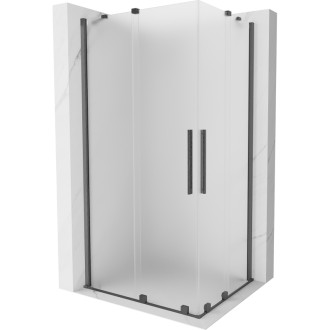 Mexen Velar Duo posuvný sprchový kout 90 x 80 cm, mlha, kartáčovaná pistolově šedá - 871-090-080-32-66