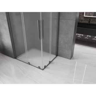 Mexen Velar Duo posuvný sprchový kout 90 x 80 cm, mlha, kartáčovaná pistolově šedá - 871-090-080-32-66