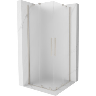 Mexen Velar Duo posuvný sprchový kout 100 x 100 cm, matná barva, kartáčovaný nikl - 871-100-100-32-97