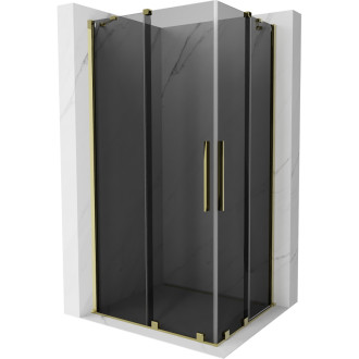 Mexen Velar Duo posuvný sprchový kout 90 x 80 cm, grafit, zlatá - 871-090-080-42-50