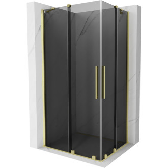 Mexen Velar Duo posuvný sprchový kout 100 x 90 cm, grafit, kartáčované zlato - 871-100-090-42-55