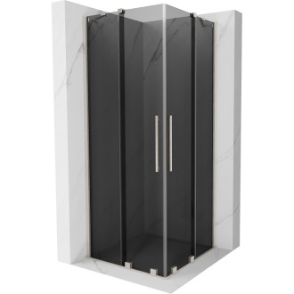 Mexen Velar Duo posuvný sprchový kout 80 x 80 cm, grafit, kartáčovaný nikl - 871-080-080-42-97
