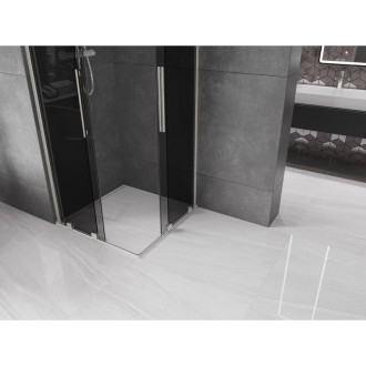 Mexen Velar Duo posuvný sprchový kout 80 x 80 cm, grafit, kartáčovaný nikl - 871-080-080-42-97