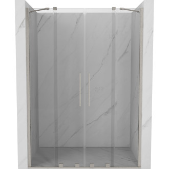 Posuvné sprchové dveře Mexen Velar Duo 160 cm, průhledné, kartáčovaný nikl - 871-160-000-02-97