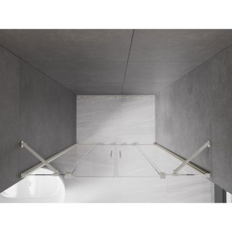 Posuvné sprchové dveře Mexen Velar Duo 160 cm, průhledné, kartáčovaný nikl - 871-160-000-02-97