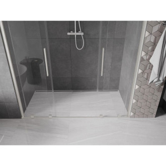 Posuvné sprchové dveře Mexen Velar Duo 180 cm, průhledné, kartáčovaný nikl - 871-180-000-02-97