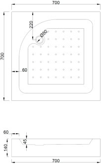 Mexen Rio Sprchový kout 70x70, transp., chrom + vanička Rio, bílá 860-070-070-01-00-4510