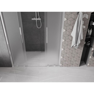 Posuvné sprchové dveře Mexen Velar Duo 160 cm, matné, chrom - 871-160-000-32-01