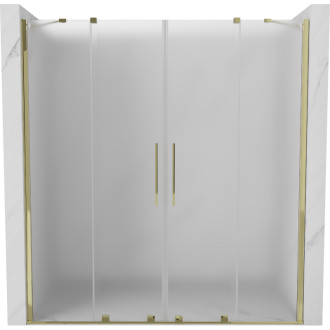 Posuvné sprchové dveře Mexen Velar Duo 180 cm, matné, zlaté - 871-180-000-32-50