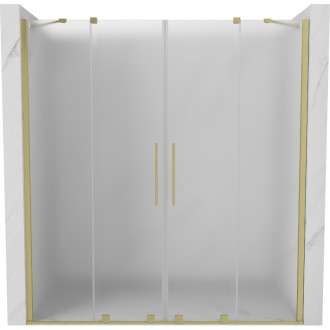 Posuvné sprchové dveře Mexen Velar Duo 170 cm, matné, kartáčované zlato - 871-170-000-32-55